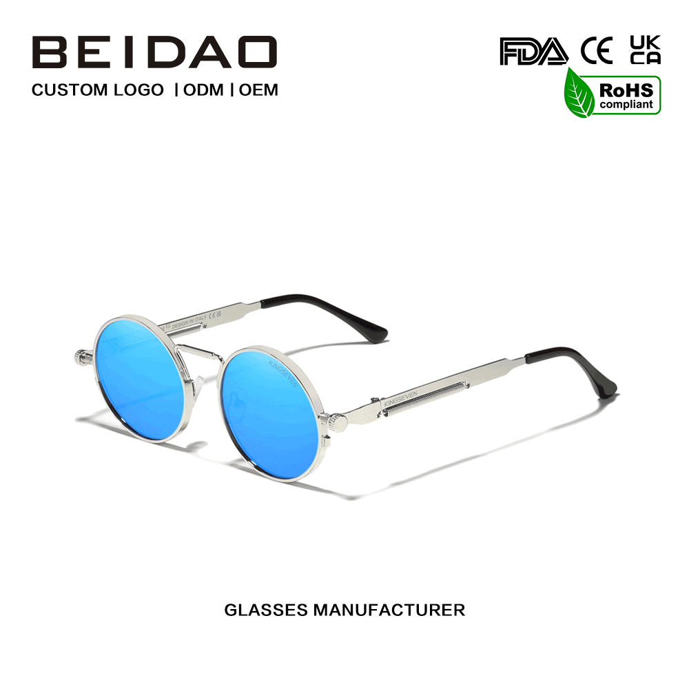 Designer UV400-skydd solglasögon med polariserad metallram