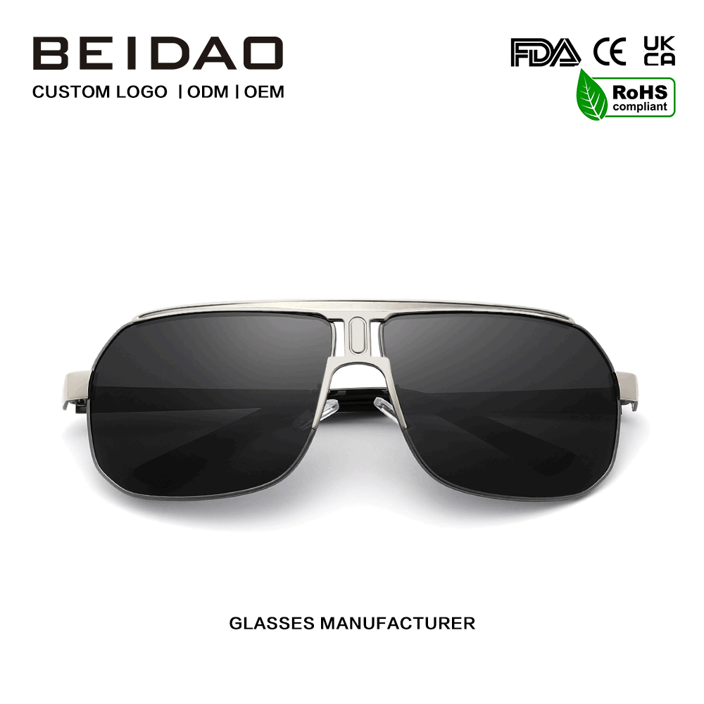 Fashion Big Alloy Frame UV400 skyddssolglasögon