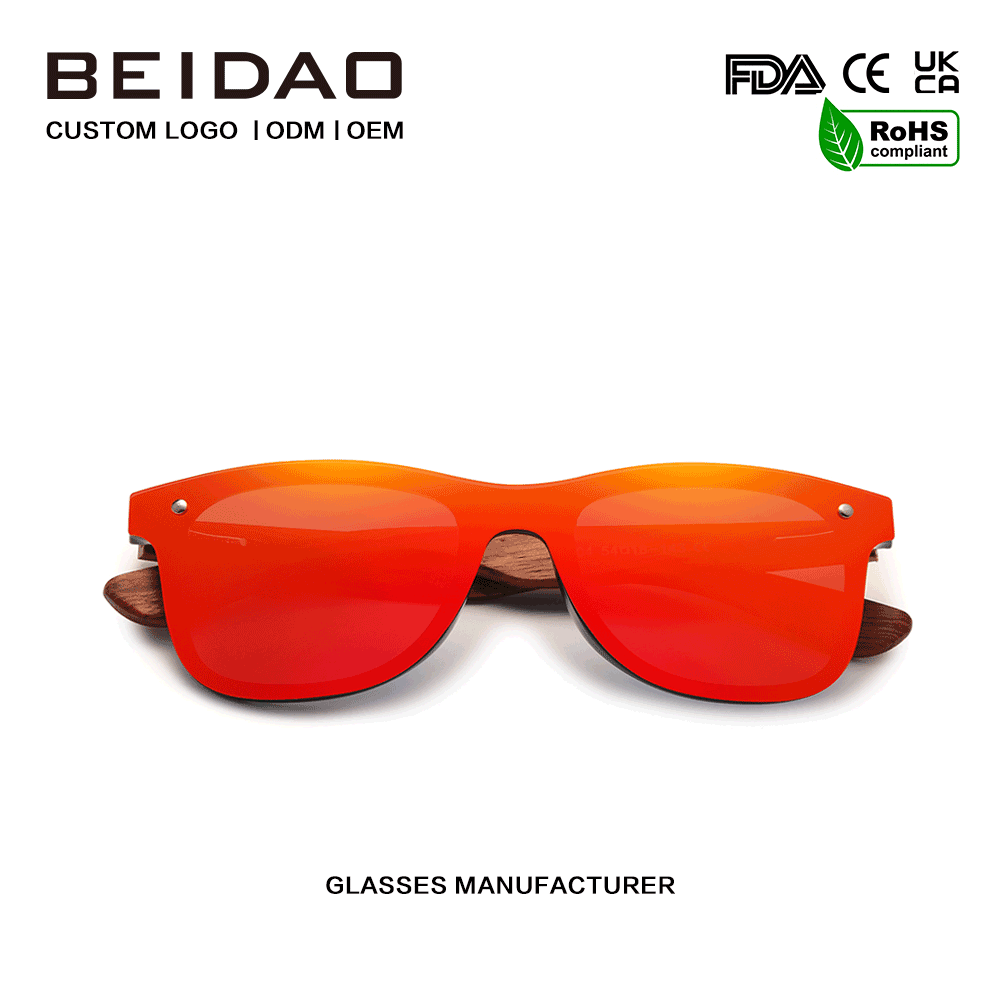 För unisex original Bubinga Wood Red Polarized Solglasögon