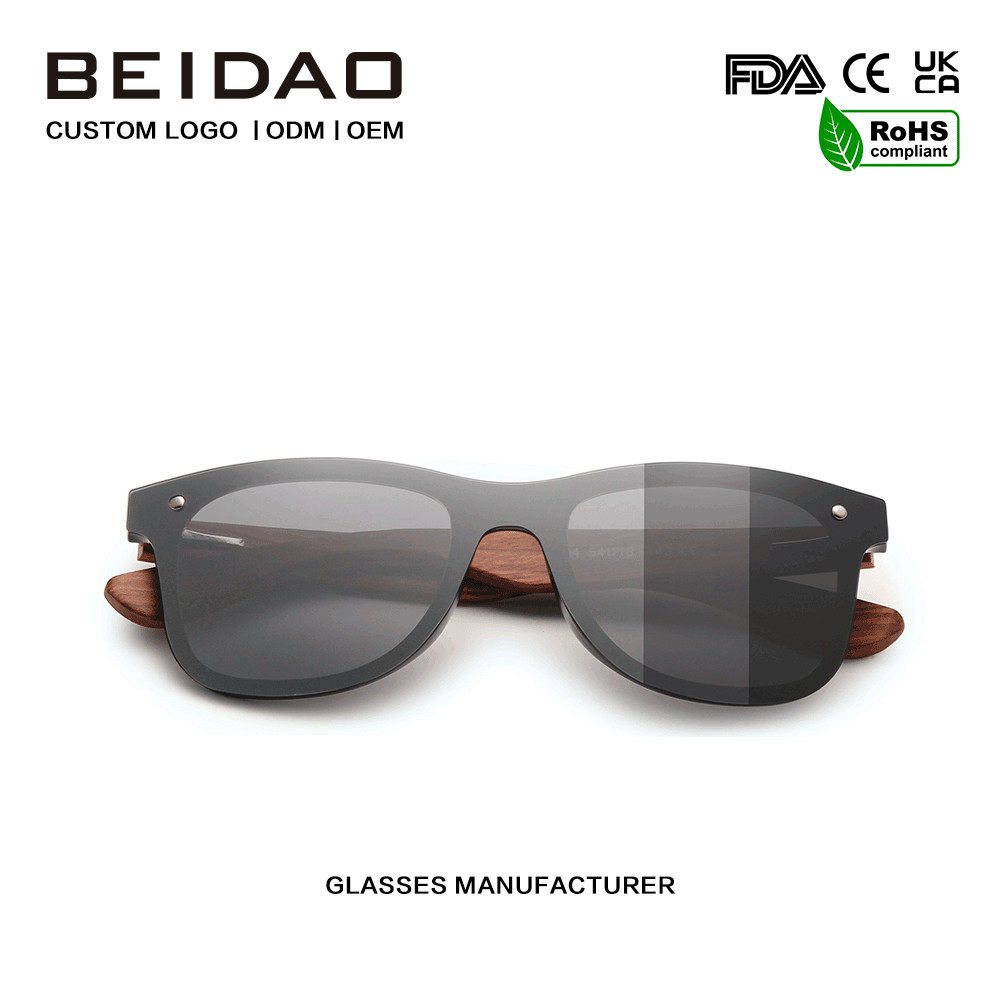 Hett säljande original Bubinga Wood Silver Polarized Solglasögon