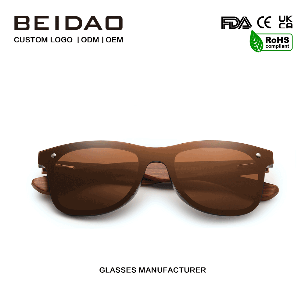 Naturliga original Bubinga Wood Polarized Solglasögon