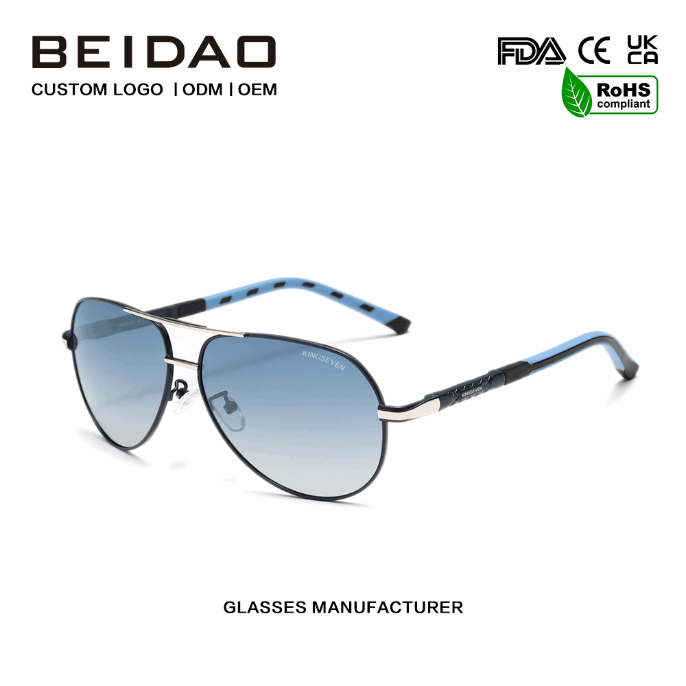 Nya Designer Gradient Alloy Ram UV400 Fashion Solglasögon