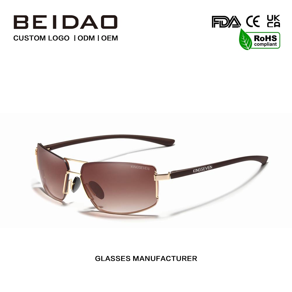 Unisex vintage fyrkantiga aluminium polariserade solglasögon